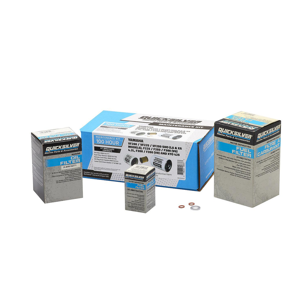 Quicksilver 8M0224553 100 Hour Maintenance Kit, Yamaha Various 200-350 and XTO 425 -Modern Boat Sales & Service