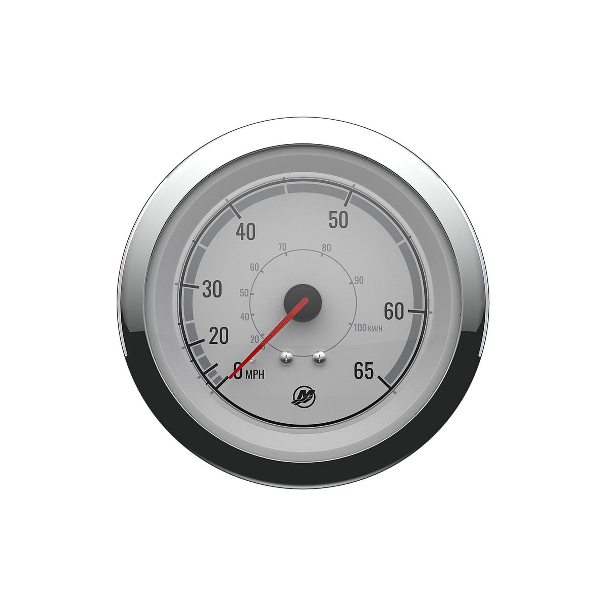 Quicksilver 8M6020076 Speedometer (65mph), White/Chrome -Modern Boat Sales & Service