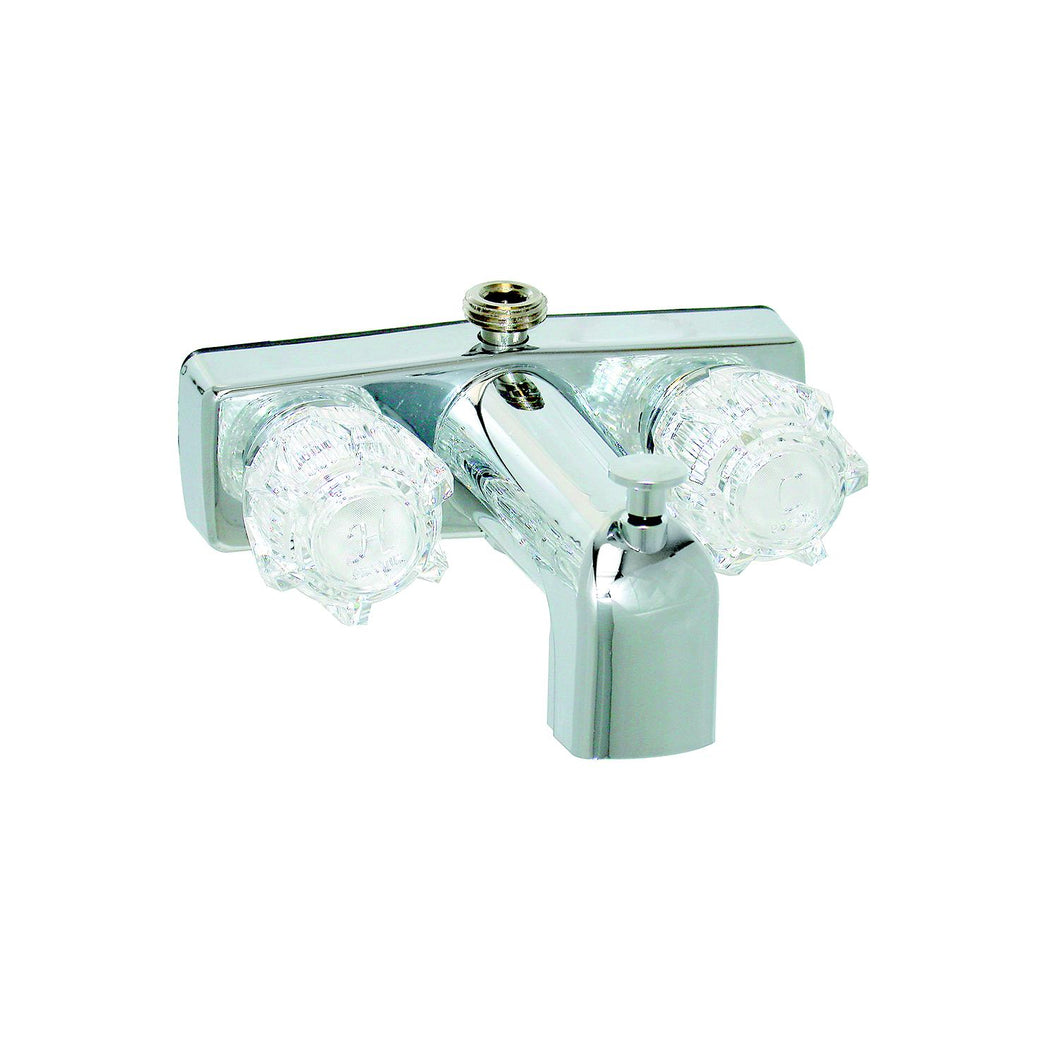 Valterra Phoenix PF213332 DuraPro Chrome Finish Two Handle RV Tub & Shower Diverter Faucet with Clear Acrylic Knobs -Modern Boat Sales & Service