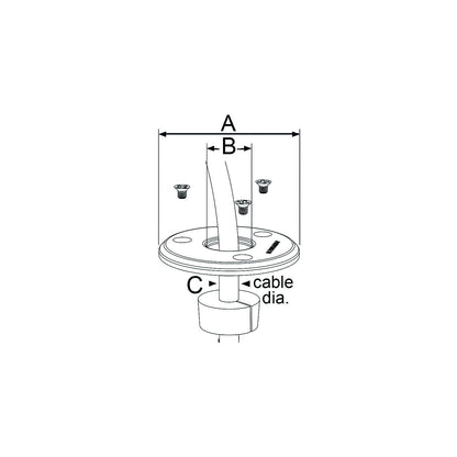 Scanstrut DSLP21BBLK Low Profile Cable Seal, Black Anodized Aluminum, fits 9-14mm cable Default Title -Modern Boat Sales & Service