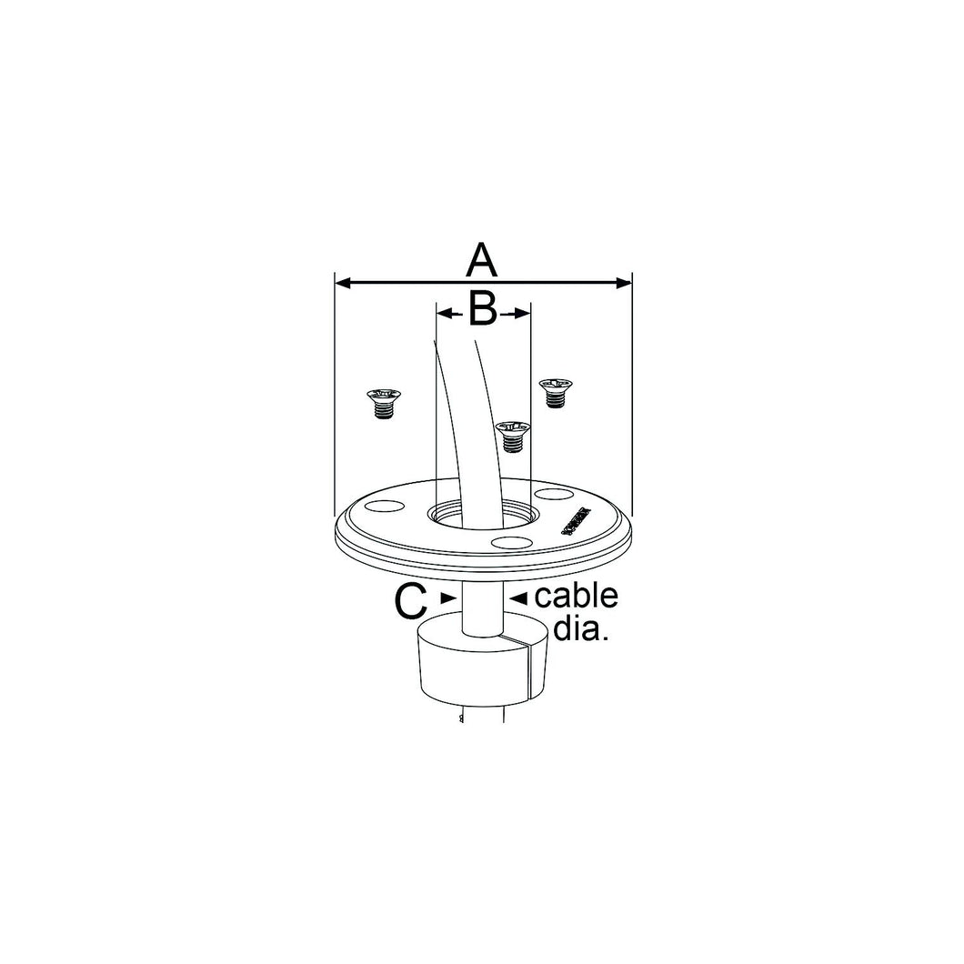 Scanstrut DSLP16S Low Profile Cable Seal, Stainless Steel, fits 2-8mm cable Default Title -Modern Boat Sales & Service
