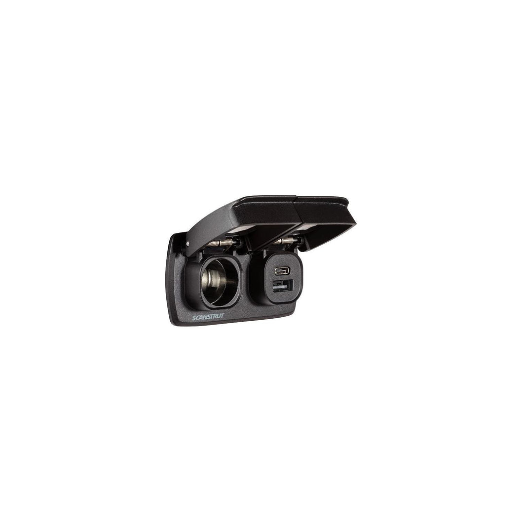 Scanstrut SCMULTIF2 Flip Pro Multi USB & 12V Power Socket, SC-MULTI-F2 USB-A/USB-C & 12V Socket -Modern Boat Sales & Service