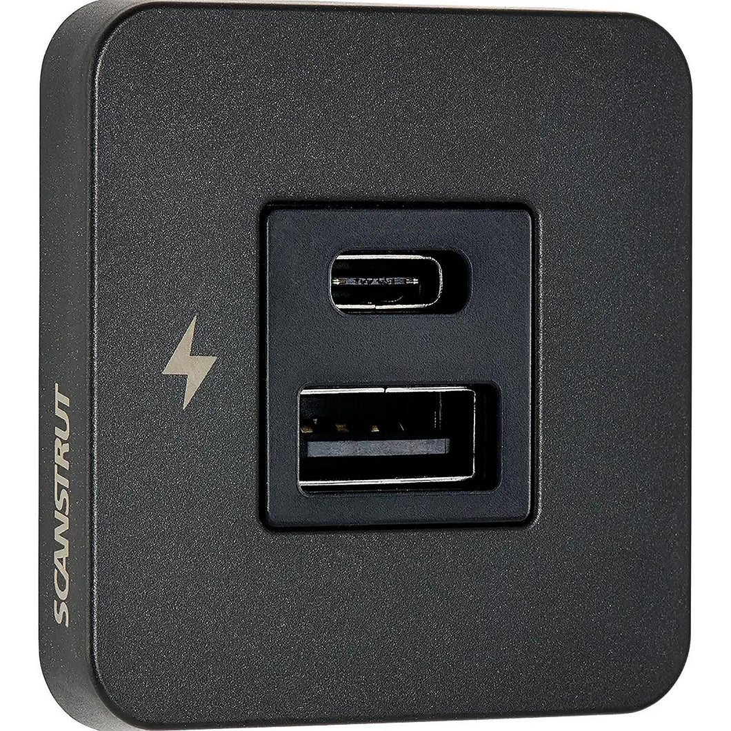 Scanstrut SCTILE10 USB-A & C Interior Charging Socket - Black Bezel, 10-32V DC Default Title -Modern Boat Sales & Service
