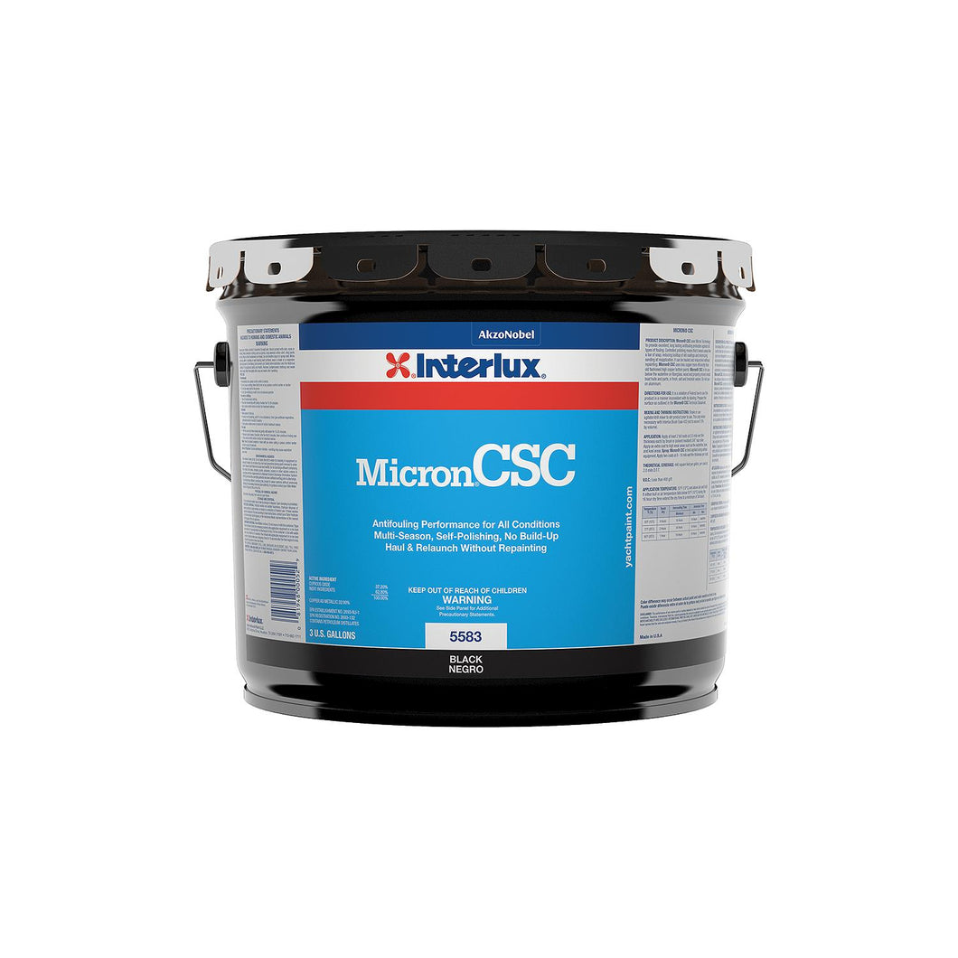 Interlux 55833 MicronÂ® CSC Bottom Paint, Black 3-Gal Pail Default Title -Modern Boat Sales & Service