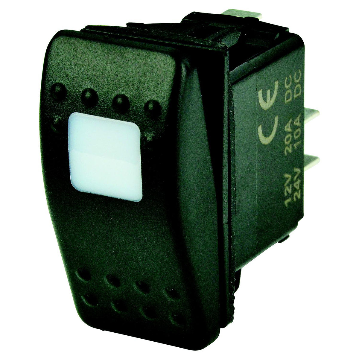 BEP 1001801 Weather Resistant Contura Rocker Switch, Off-On, SPST, 1/4" Blade Terminals, Illuminated Amber -Modern Boat Sales & Service