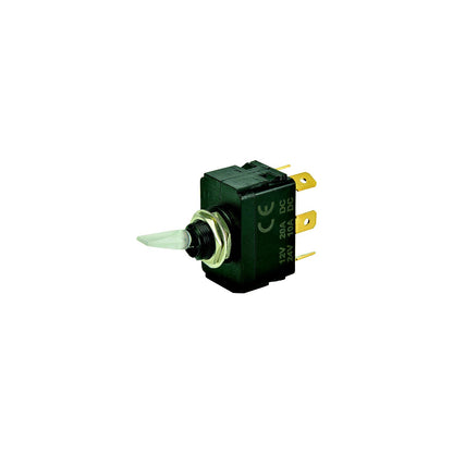 BEP 1001907 Illuminated Toggle Switch, On-Off-On, SPDT, 1/4" Blade Terminals, Illuminated Red -Modern Boat Sales & Service