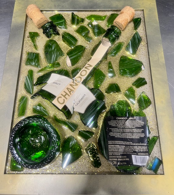 Chandon Broken Bottle Glass Art -Modern Boat Sales & Service
