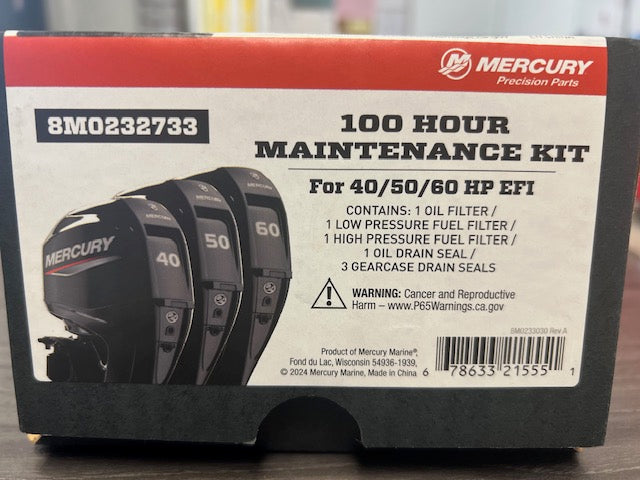 * 8M0232733 Mercury Marine 100hr Maintenance Kit FOR 40/50/60 HP EFI/390G