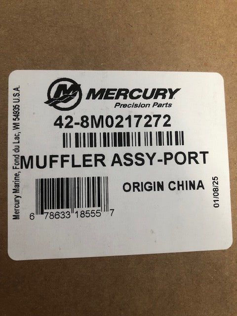 8M0217272 Mercury Marine Muffler Assembly - PORT / 380H -Modern Boat Sales & Service