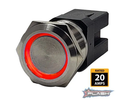 * PL22SS-L-RD PLASHLIGHTS Marine Push Button Switch / F2 -Modern Boat Sales & Service
