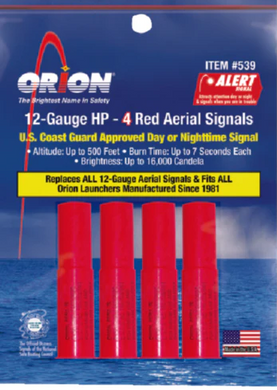 * 191-539 Orion 12 Gauge HP 4 Red Aerial Flares ( refills )/95B -Modern Boat Sales & Service