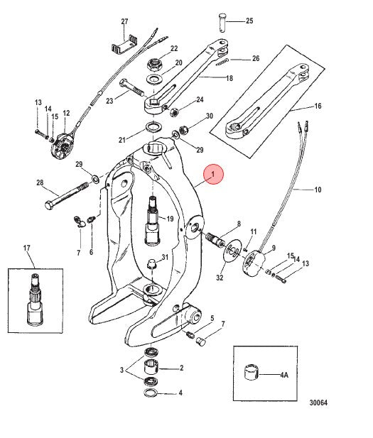 * 94993A7 MERCURY MARINE QUICKSILVER GIMBAL RING ASSEMBLY/145D -Modern Boat Sales & Service