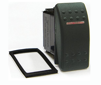 * RK195501 SIERRA Contura Black Illuminated Waterproof DPDT 7 Blade Terminal (On)/Off/(On) Rocker Switch / W5.5 -Modern Boat Sales & Service