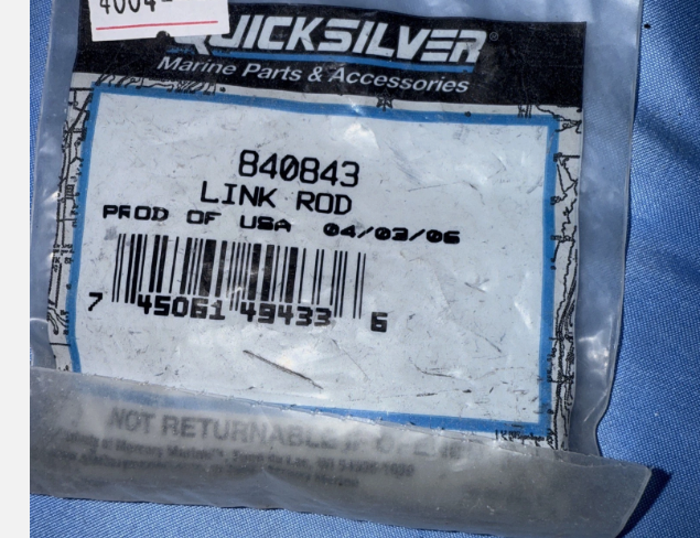 840843 MERCURY MARINE QUICKSILVER Link Rod, Actuator/225D -Modern Boat Sales & Service