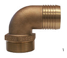 114PD32 GROCO Bronze Pipe-To-Hose Adapter, 90° Bronze, 90°, standard flow. /335G -Modern Boat Sales & Service