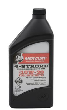 8M0173223 Mercury 10W-30 4-Stroke Full Synthetic Marine Engine Oil, 1 Quart/410E
