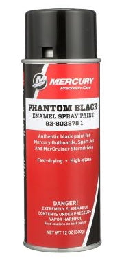 * 8028781 Mercury Marine Enamel Spray Paint Phantom Black/430D