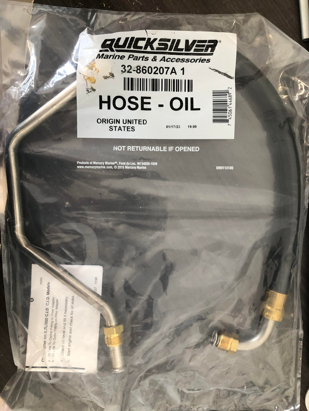 * 860207A1 Mercury Marine/Quicksilver Hose - Oil/250C HOSE BOX -Modern Boat Sales & Service