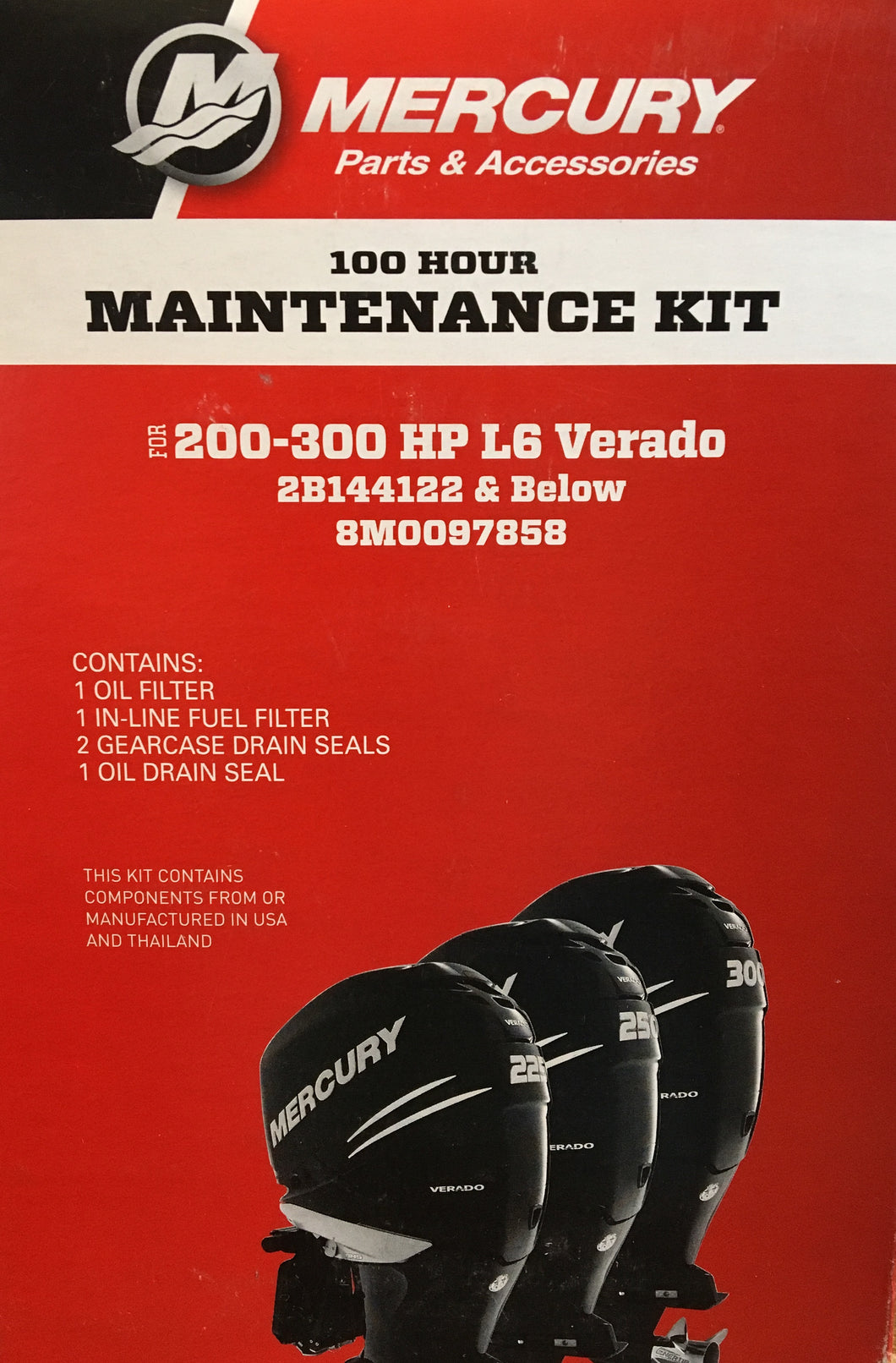 #8M0097858 100 Hr Maintenance Kit Mercury Marine Outboard Engine Verado / 385D