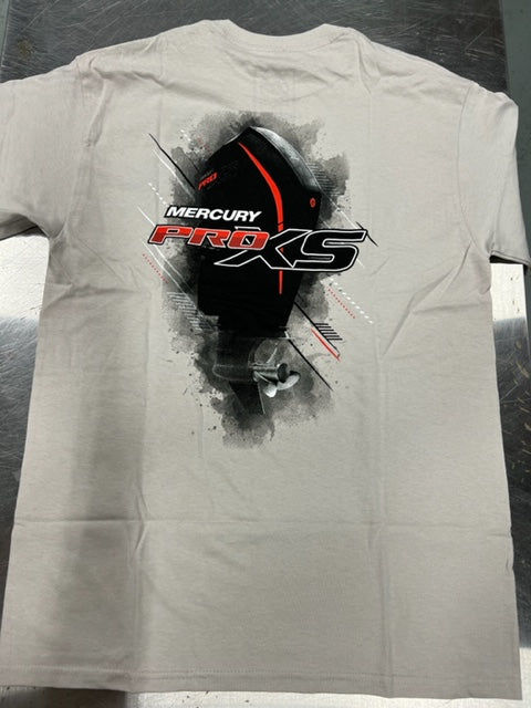 * MERC1305 Men Pro XS Short Sleeve Tee/Small Gray/Mercury Shirt -Modern Boat Sales & Service