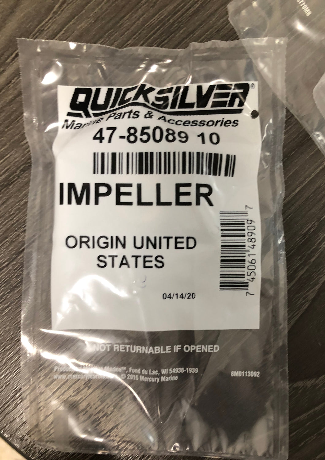 8M0204712 SS 8508910 Impeller Mercury Marine Quicksilver/260E