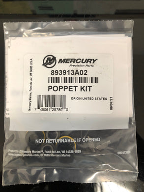 * 893913A02 Mercury Marine Poppet Kit/Drawer #331 -Modern Boat Sales & Service