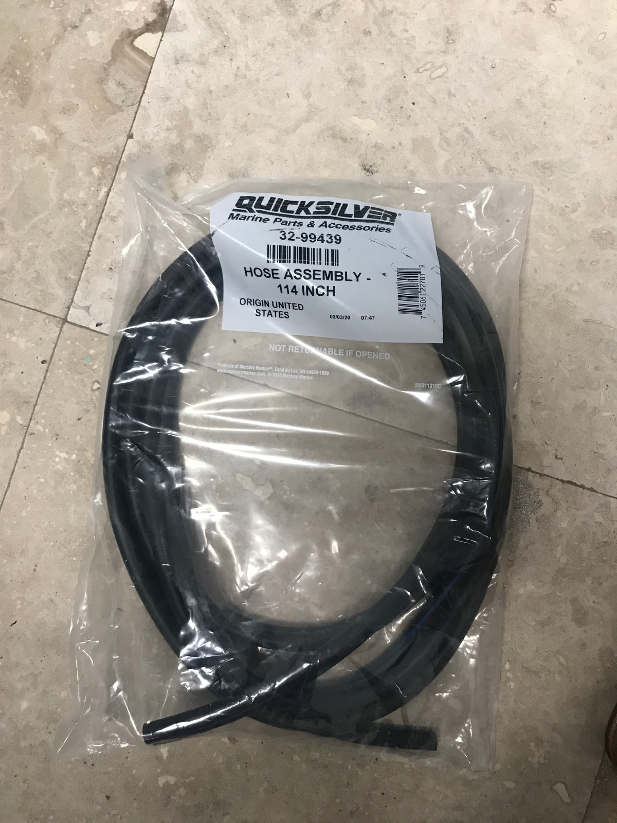 * 99439 HOSE ASY-114 INCH ZZ MERCURY MARINE/255A -Modern Boat Sales & Service