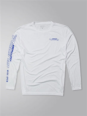 * 603822 Offshore LS Protector Tee/Medium White/Mercury Shirt/325G -Modern Boat Sales & Service
