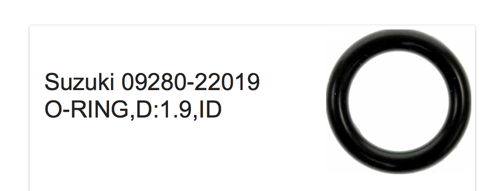 * Suzuki O Ring 09280-22019 /310D -Modern Boat Sales & Service
