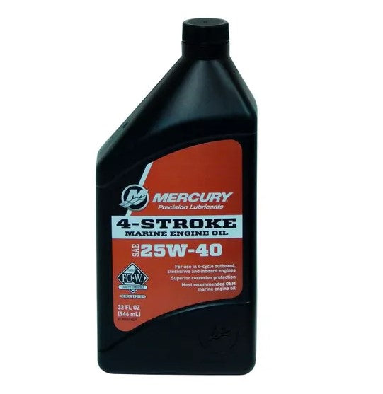 8M0078627 Mercury Marine 4-Stroke Marine Engine Oil (SAE25W-40) 32oz/FGD -Modern Boat Sales & Service