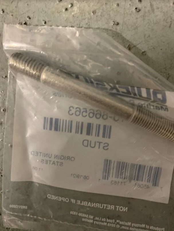 * 866563 Mercury Marine Quicksilver STUD SS 818834 4.25''/Drawer #288 -Modern Boat Sales & Service