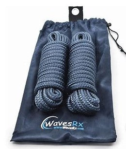 WavesRx Premium Dock Line, Navy Blue (2pk). 3/8'' x 45' Double Braided Nylon Rope / 425E -Modern Boat Sales & Service