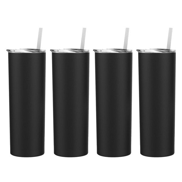 * 20 oz black shiny tumbler with straw / TUMBLER BOX -Modern Boat Sales & Service