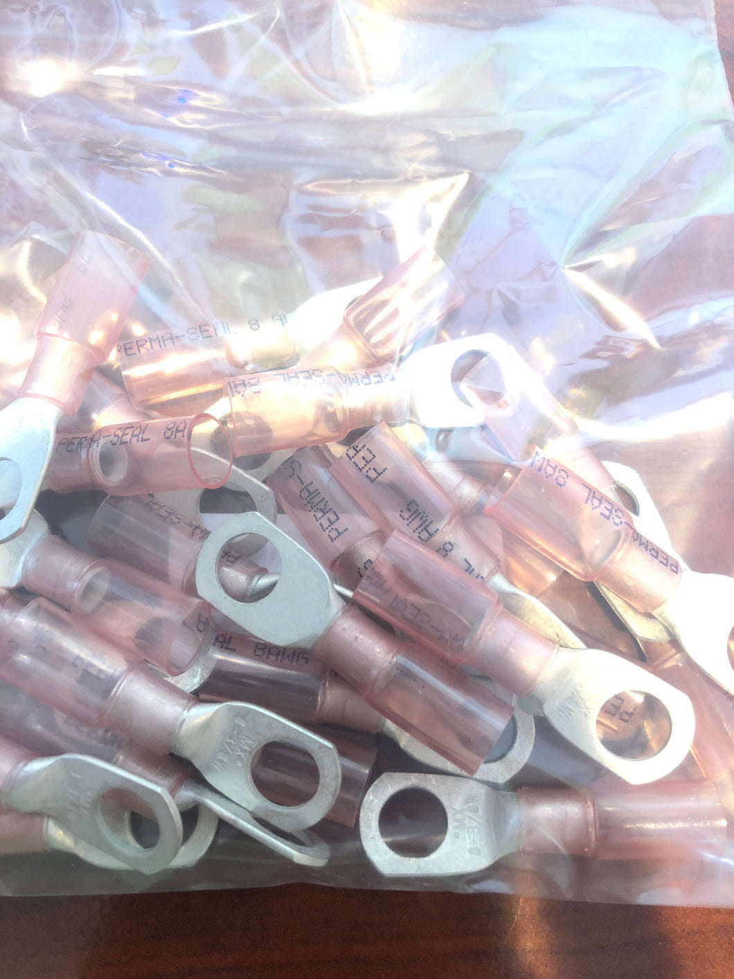8 AWG BIG Pink ring Butt Connectors TE8-38R x 10 per baggie/F3-DRAWER#26 -Modern Boat Sales & Service