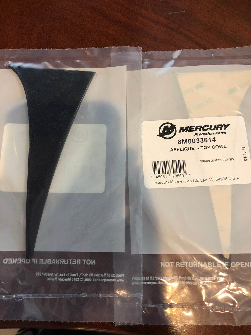 #8M0033614 Mercury Marine Outboard Mercury Port Applique/ Drawer #354