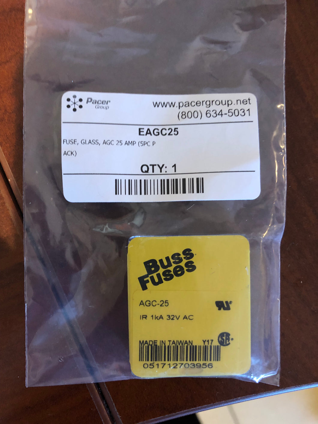 EAGC25 Fuse, Glass, AGC 25 Amp (5pc pack)/F3/DRAWER6 -Modern Boat Sales & Service