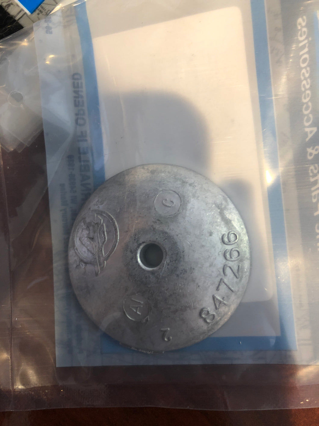 * 847266 Mercury Marine Outboard Anode Mercury Small Trim Tab Zinc/H3 -Modern Boat Sales & Service