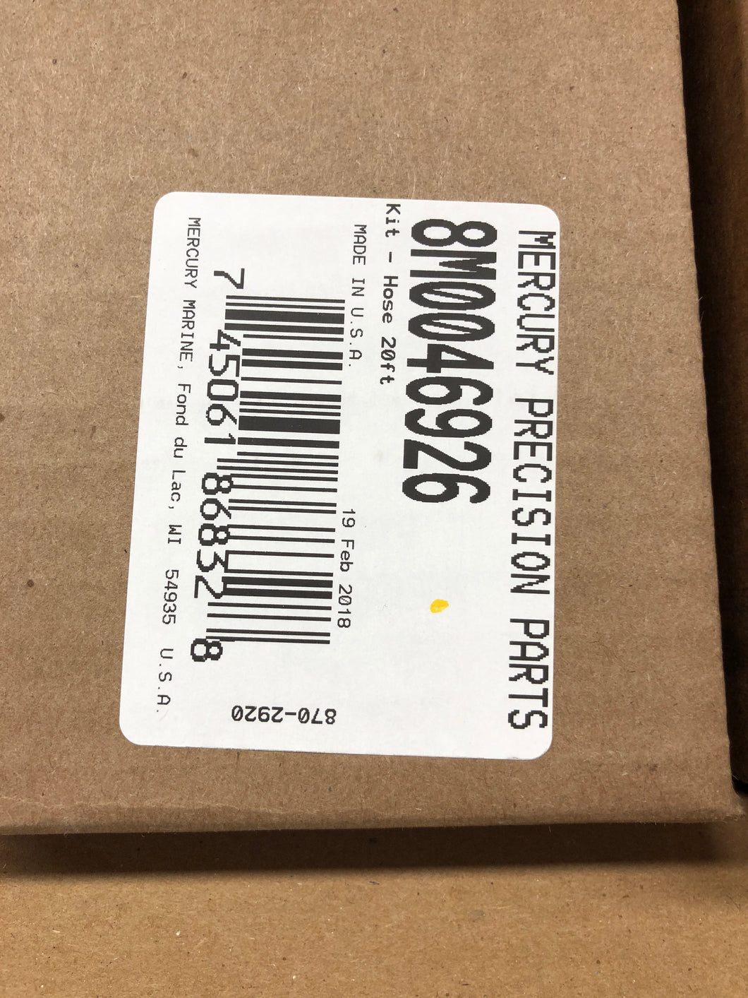 * 8M0167293 Mercury Marine Outboard Hose Kit 20' / 8M0046926 / WHITE WALL -Modern Boat Sales & Service