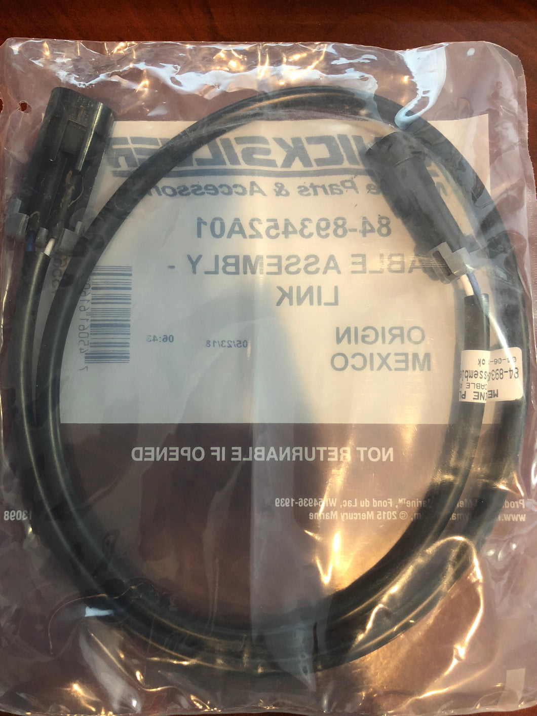 * 893452A01 Mercury Marine Outboard Engine Cable Assembly/H4-DRAWER#2 -Modern Boat Sales & Service