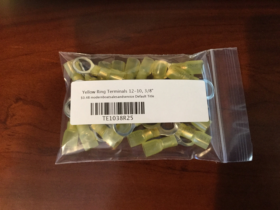 Big Ring Terminals Yellow 12-10, 3/8