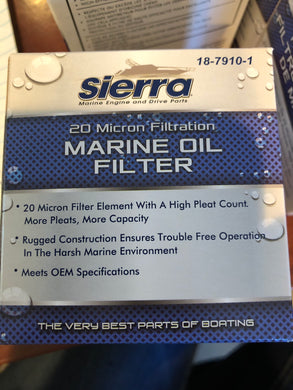 * 18-7910-1 Sierra Marine Oil Filter 20 micron filtration /190F -Modern Boat Sales & Service