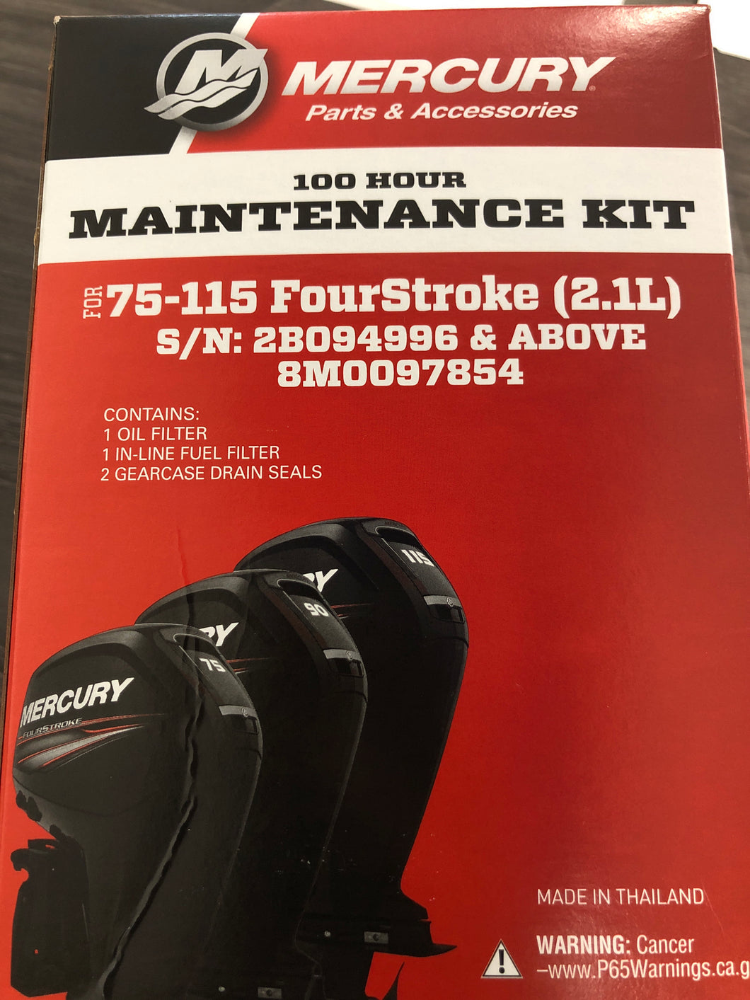 #8M0097854 Mercury Marine 75-115 FourStroke 100hr Maintenance Kit/390F