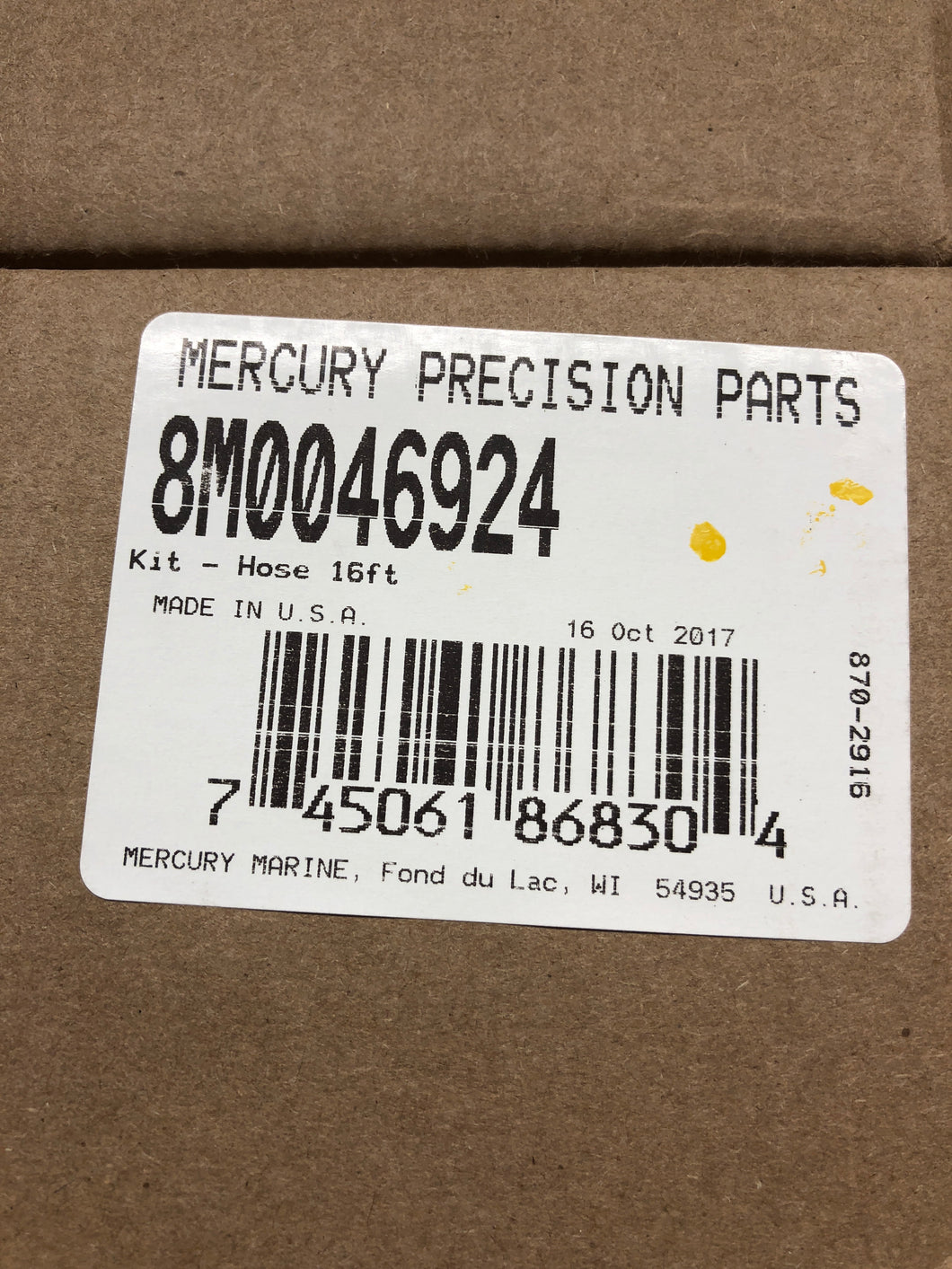 * 8M0167291 Mercury Marine Outboard Hose Kit 16' SS 8M0046924 / WHITE WALL -Modern Boat Sales & Service