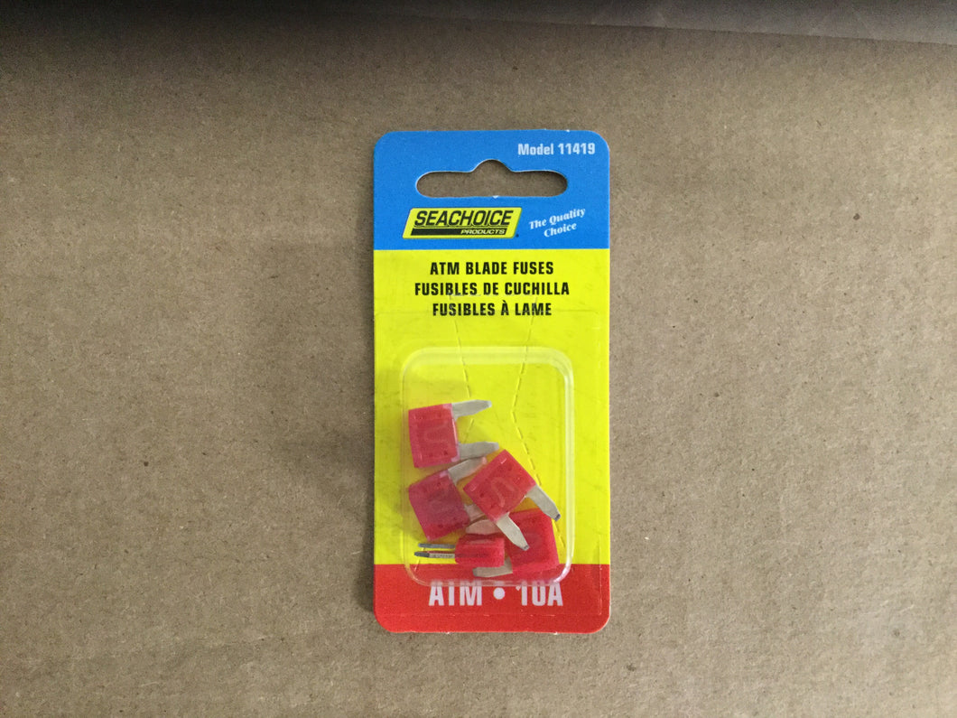 11419 10 AMP ATM Blade Fuses 5pk/W4