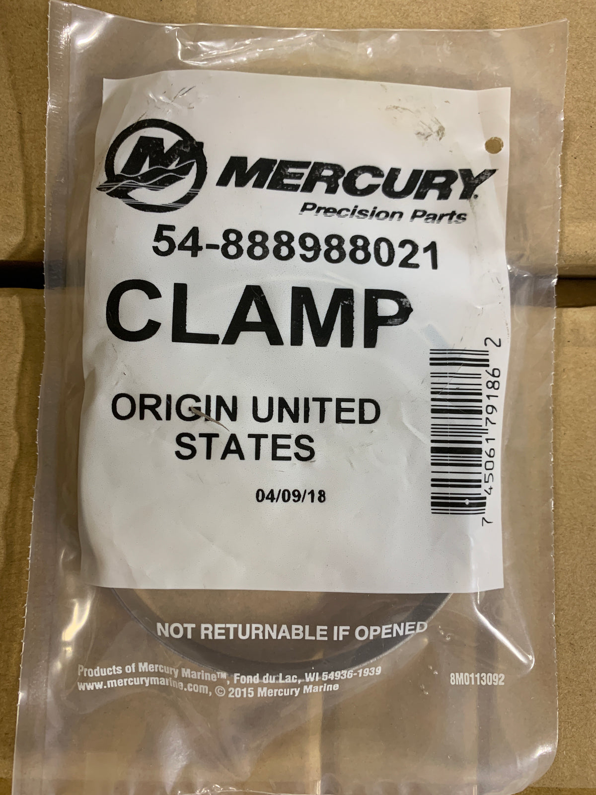 * 888988021 Mercury Marine Outboard Quicksilver Oetiker Clamp/G3 -Modern Boat Sales & Service