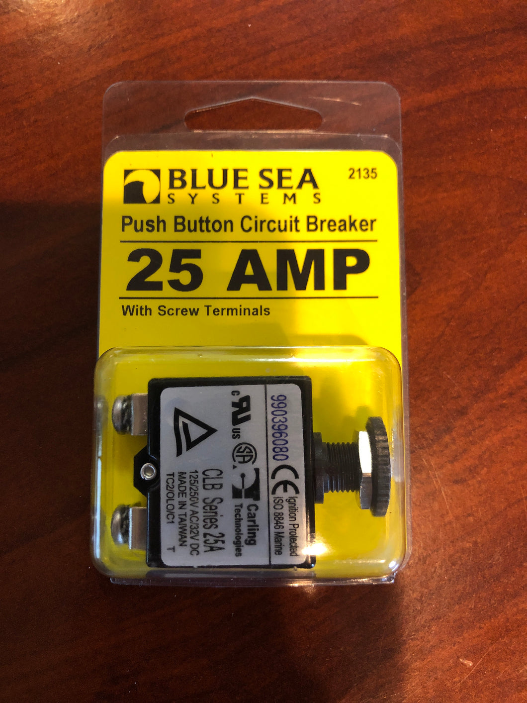 * 2135 Blue Sea Systems 25 AMP Push Button Breaker / W5.5 -Modern Boat Sales & Service