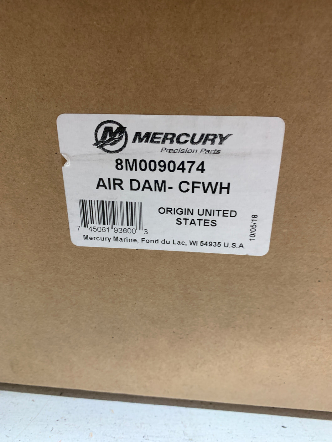 * 8M0090474 AIR DAM CAP WHITE MERCURY MARINE OUTBOARD/PS -Modern Boat Sales & Service