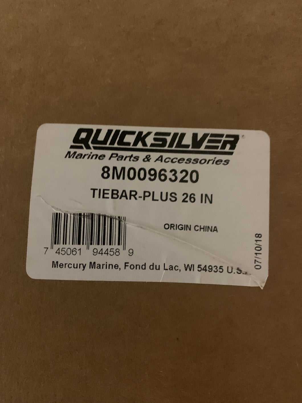 * 8M0096320 SS 8M0213278 Mercury Marine Outboard Tiebar-plus 26in/RAIL -Modern Boat Sales & Service